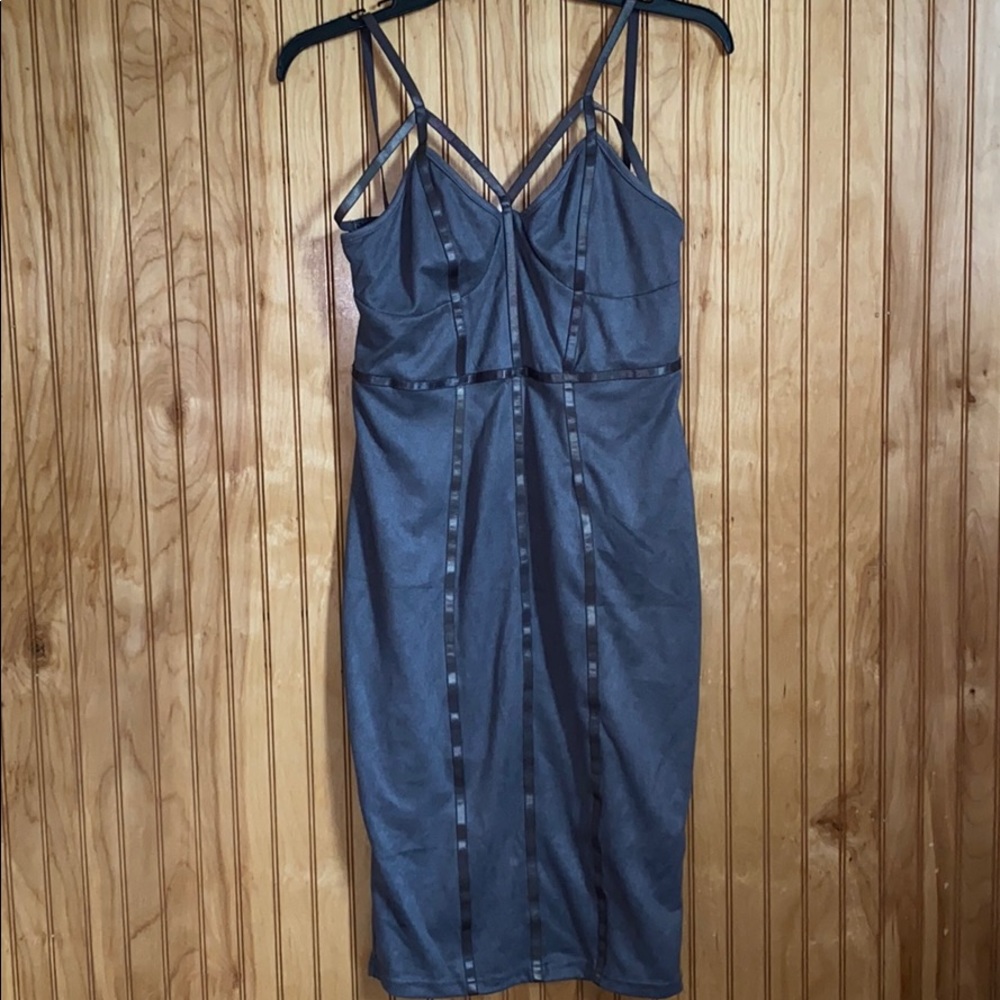 Charcoal suede dress